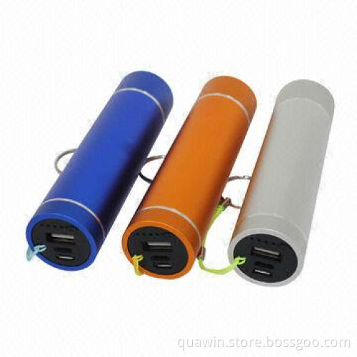 5, 000mAh Tube Power Bank with LED Flashlight, Input Port with Micro + Apple 8-Pin
